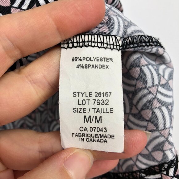 Kenar black white pink abstract tank top with flattering cross  cross in front M - Picture 4 of 15